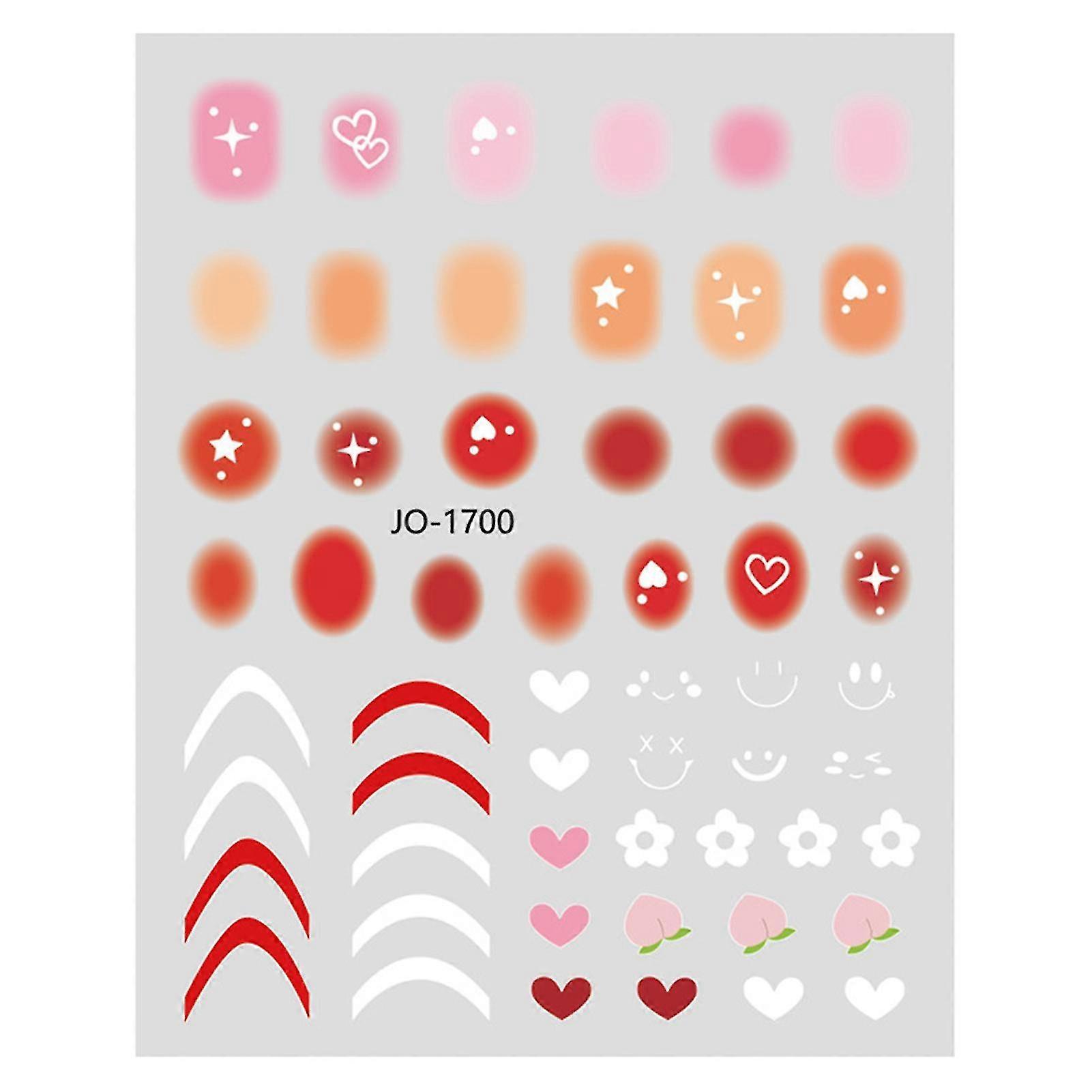 Gradient Colors Decals Nail Stickers Self Adhesive Nail Tip Decor Tools