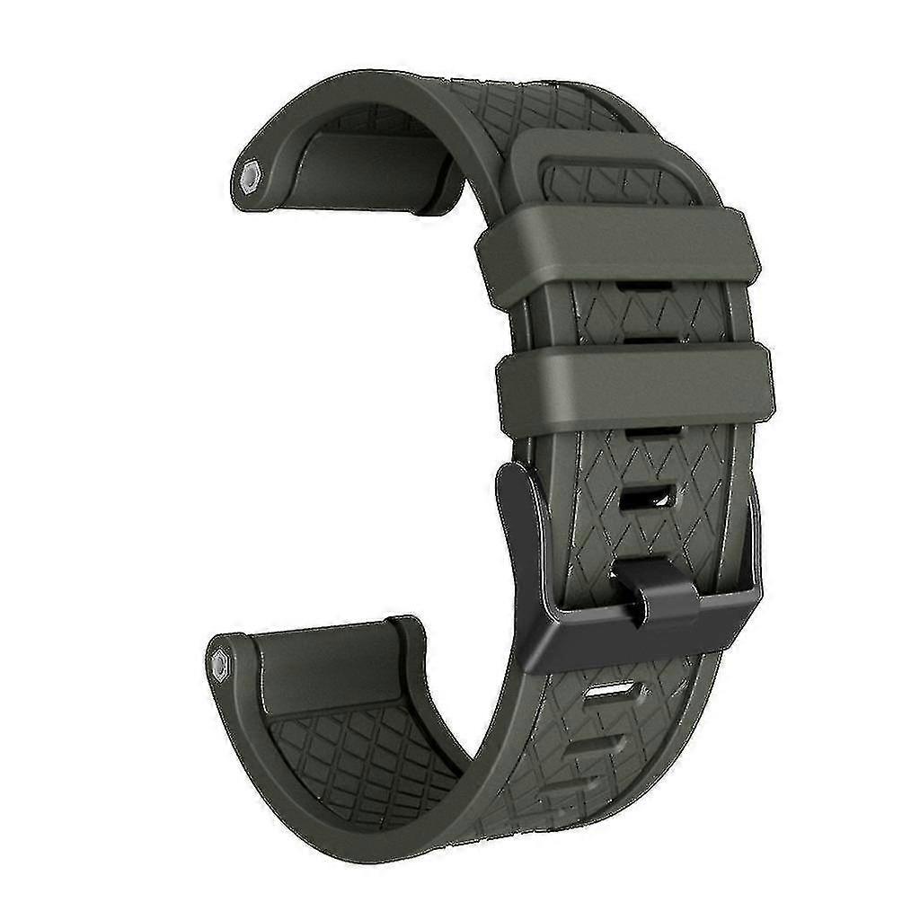 For Garmin Fenix/fenix 2 Band Easy Fit 26mm Wide Soft Silicone Strap, Army Green