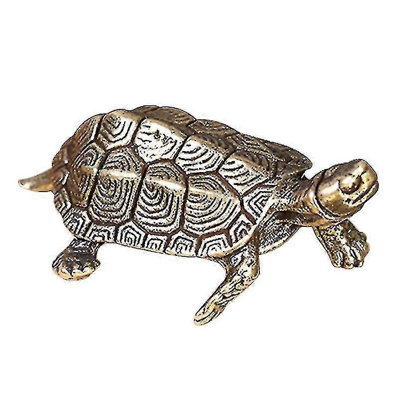 1pc Tea Pet Longevity Turtle Ornament Desktop Longevity Turtle Decor (golden)