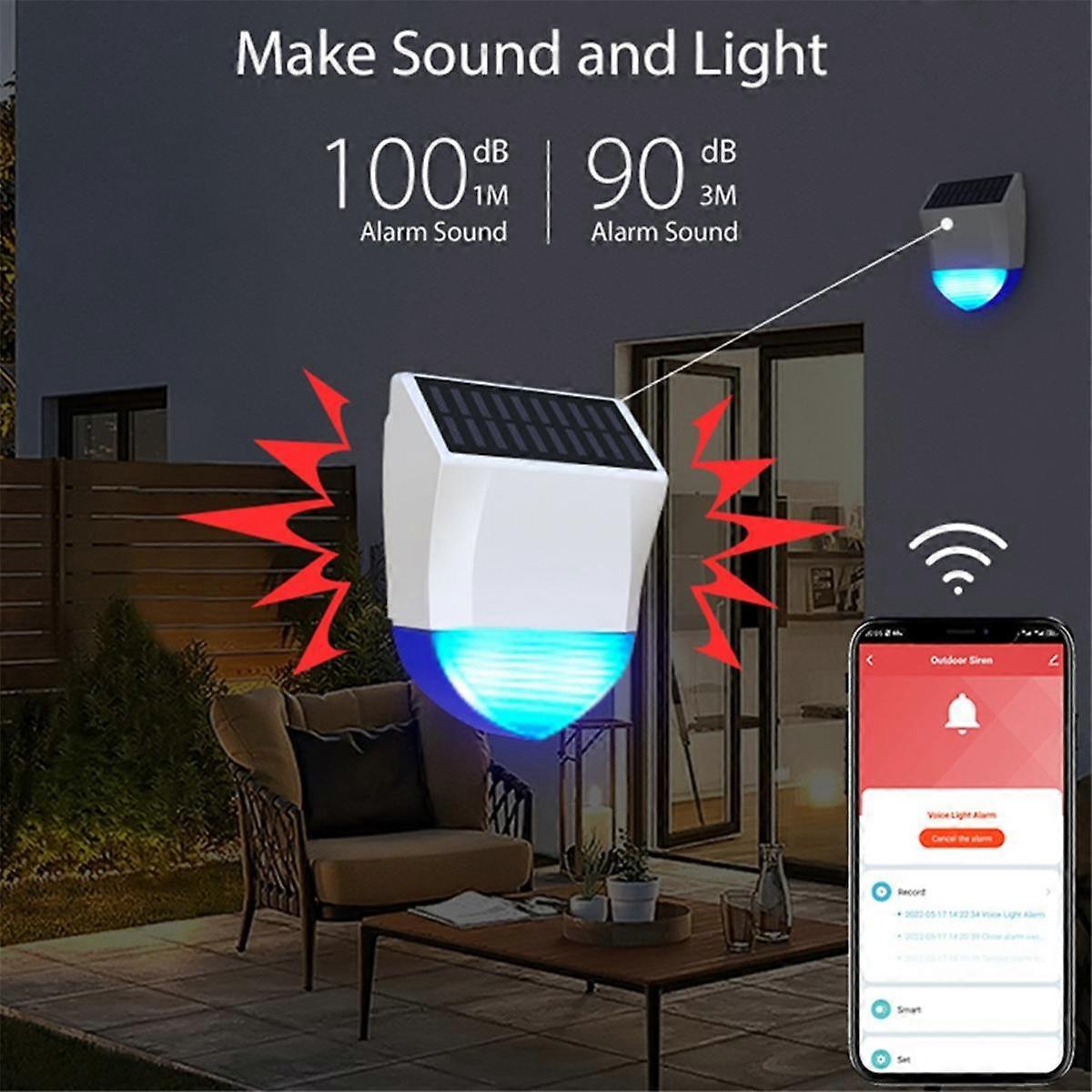 NEO Graffiti Smart Audible Alarm ZigBee Outdoor Sound and Light Alarm Waterproof Solar Sound Light