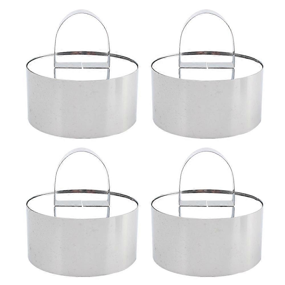 ラウンドケーキリングモールドステンレス鋼3インチデザートムースモールドプッシャーリフタークッキングリング付き