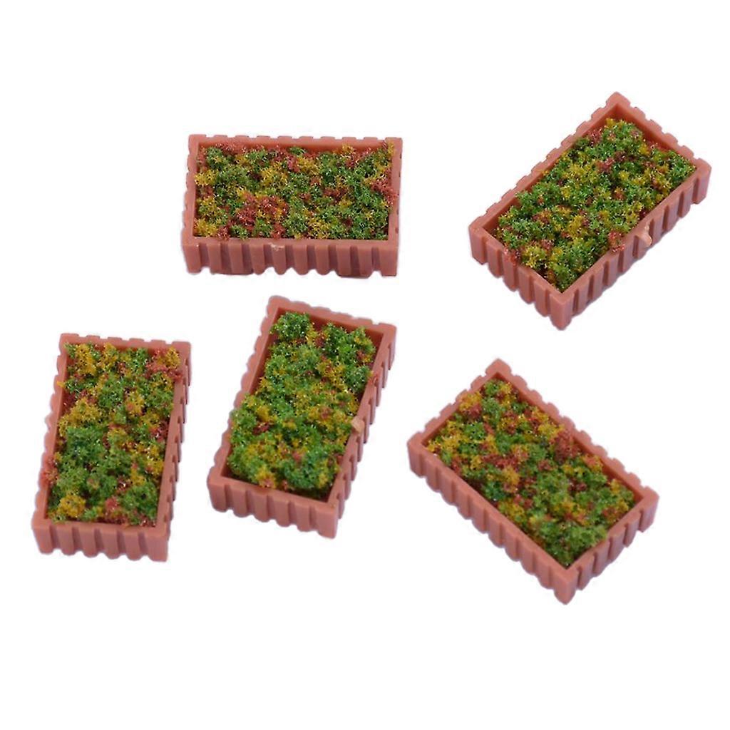 5 Pieces Rectangle Flower Beds Plants Miniature Landscape Model