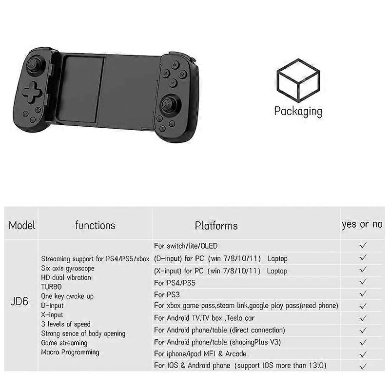 VILCORN Streaming Gaming Controller Support for PS4/Xbox Game Mobile Gamepad With Six Axis Gyroscope for Android/IOS Smartphone