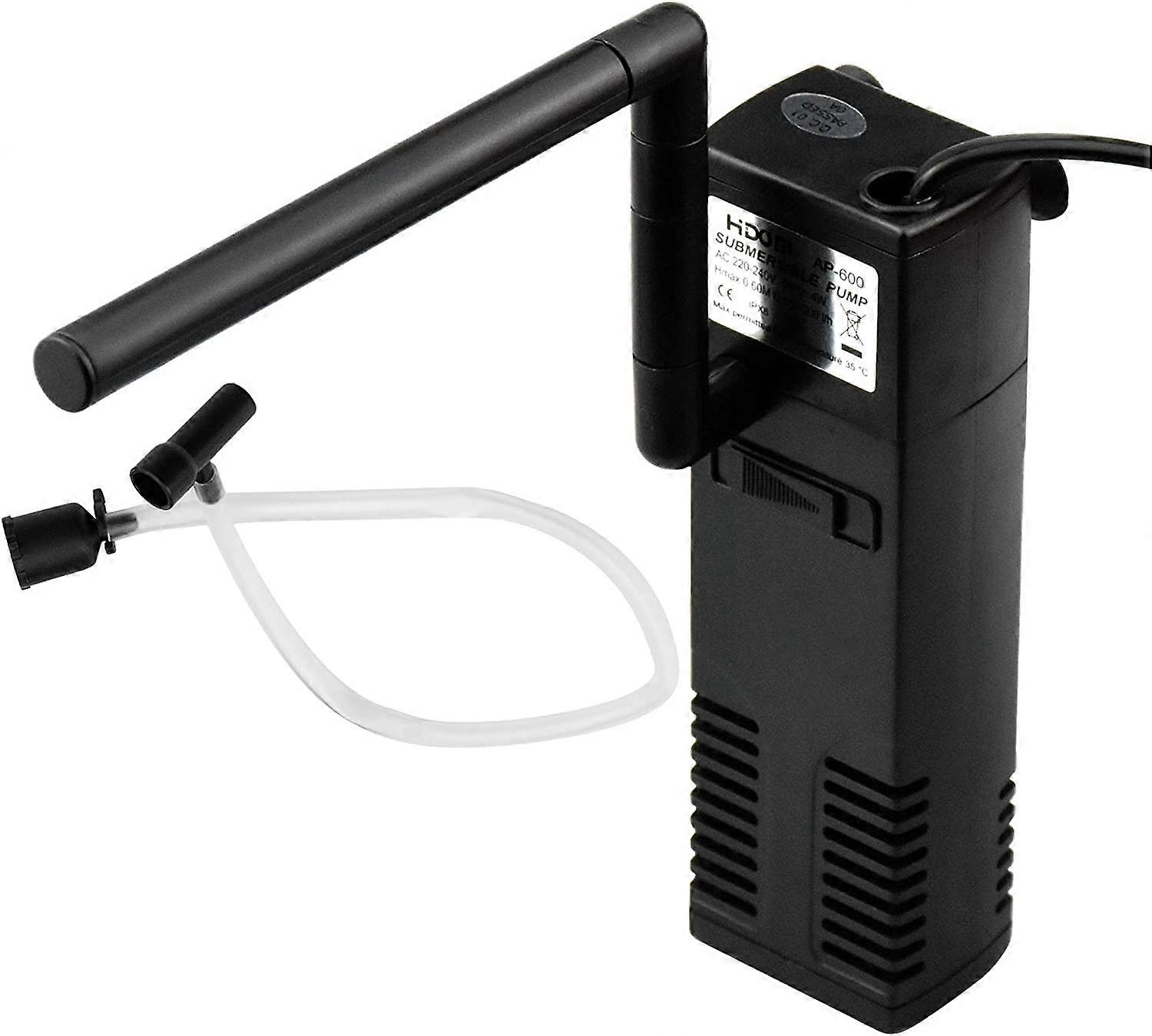 Aquarium Internal Filter 20L-60L, 3W/4W Adjustable Internal Filter Pump with Filter Sponges for Aquarium