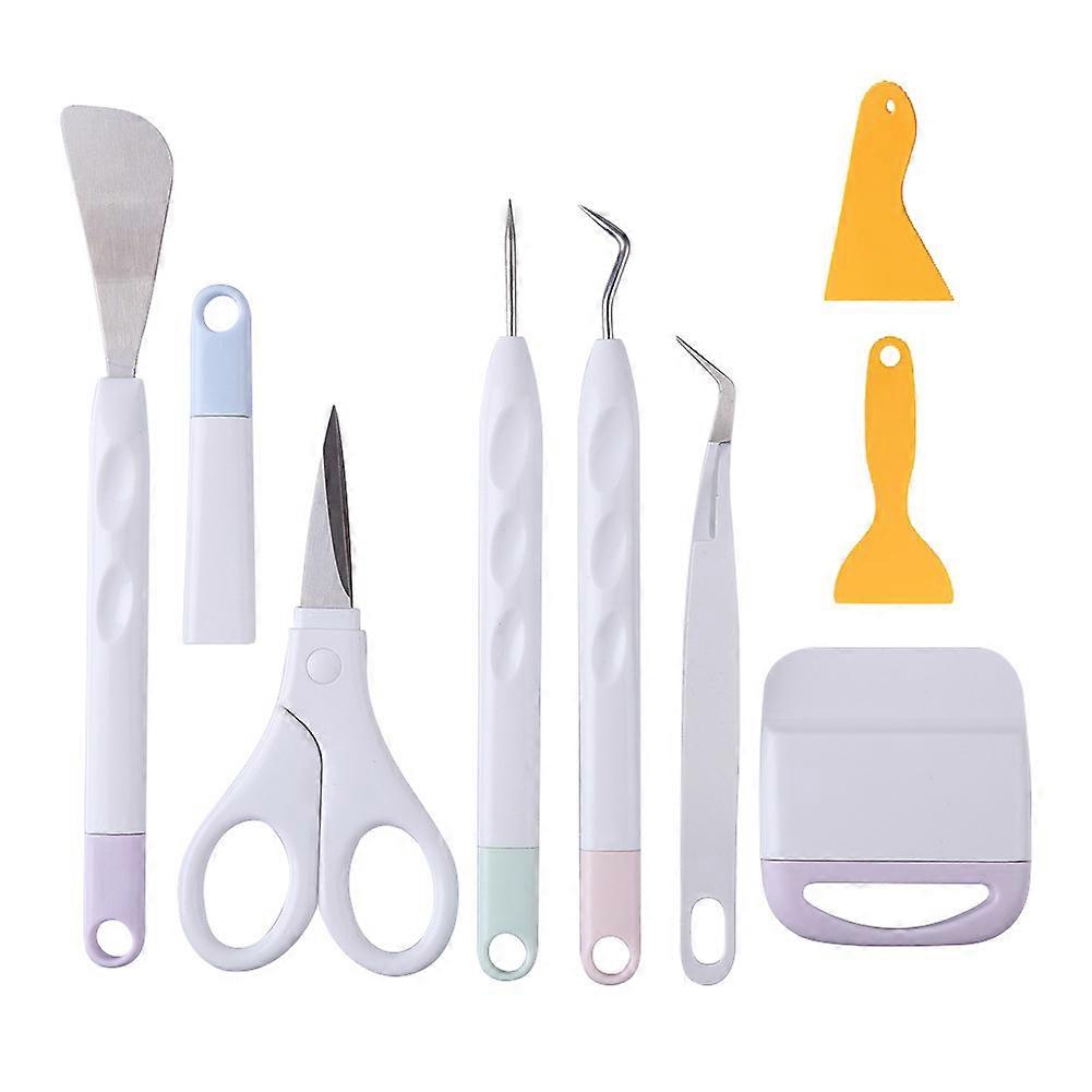 Multitool 8-Piece Weeding Tools, Basic Craft Vinyl Weeding Tool Set, 6-Piece Plus 2 Yellow Shovel Combo Set