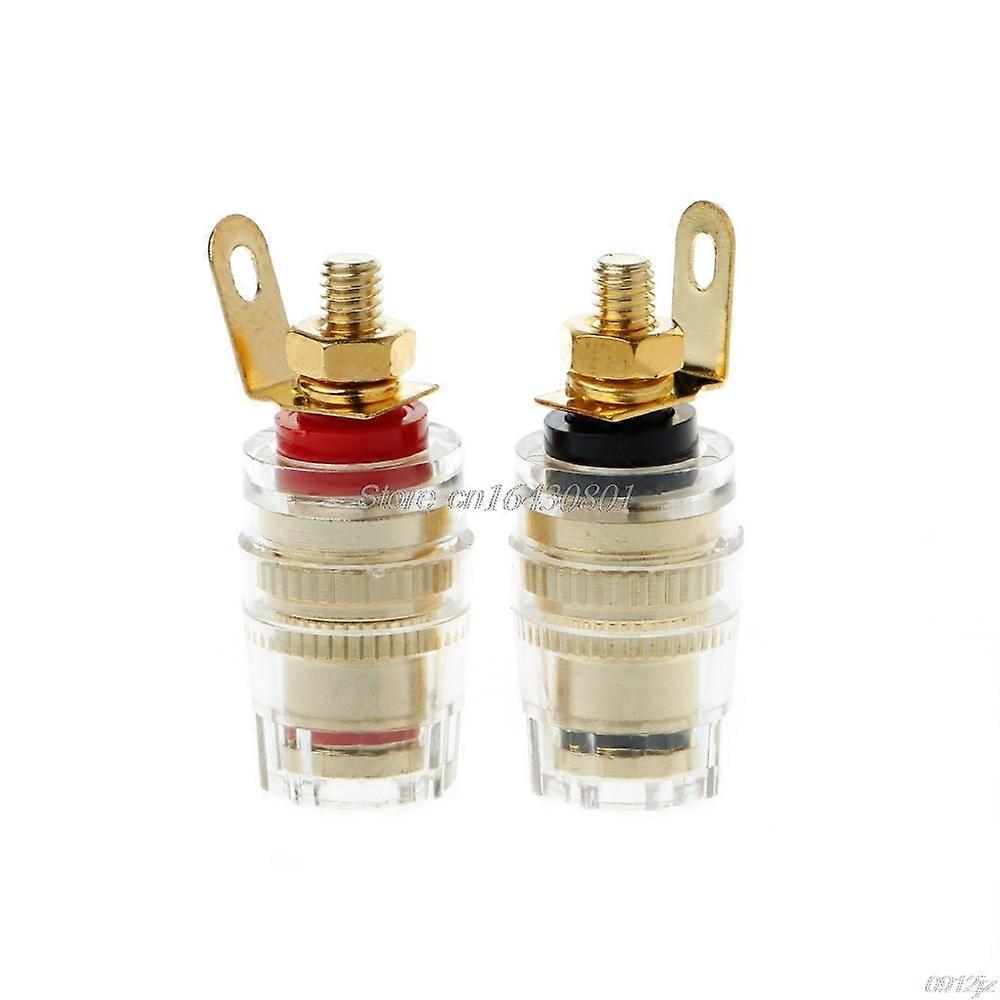 1pair/2pcs Banana Connector 4mm Thread Medium Amplifier Speaker Spade Terminal Binding Post Banana Plug Socket Connector 33MM