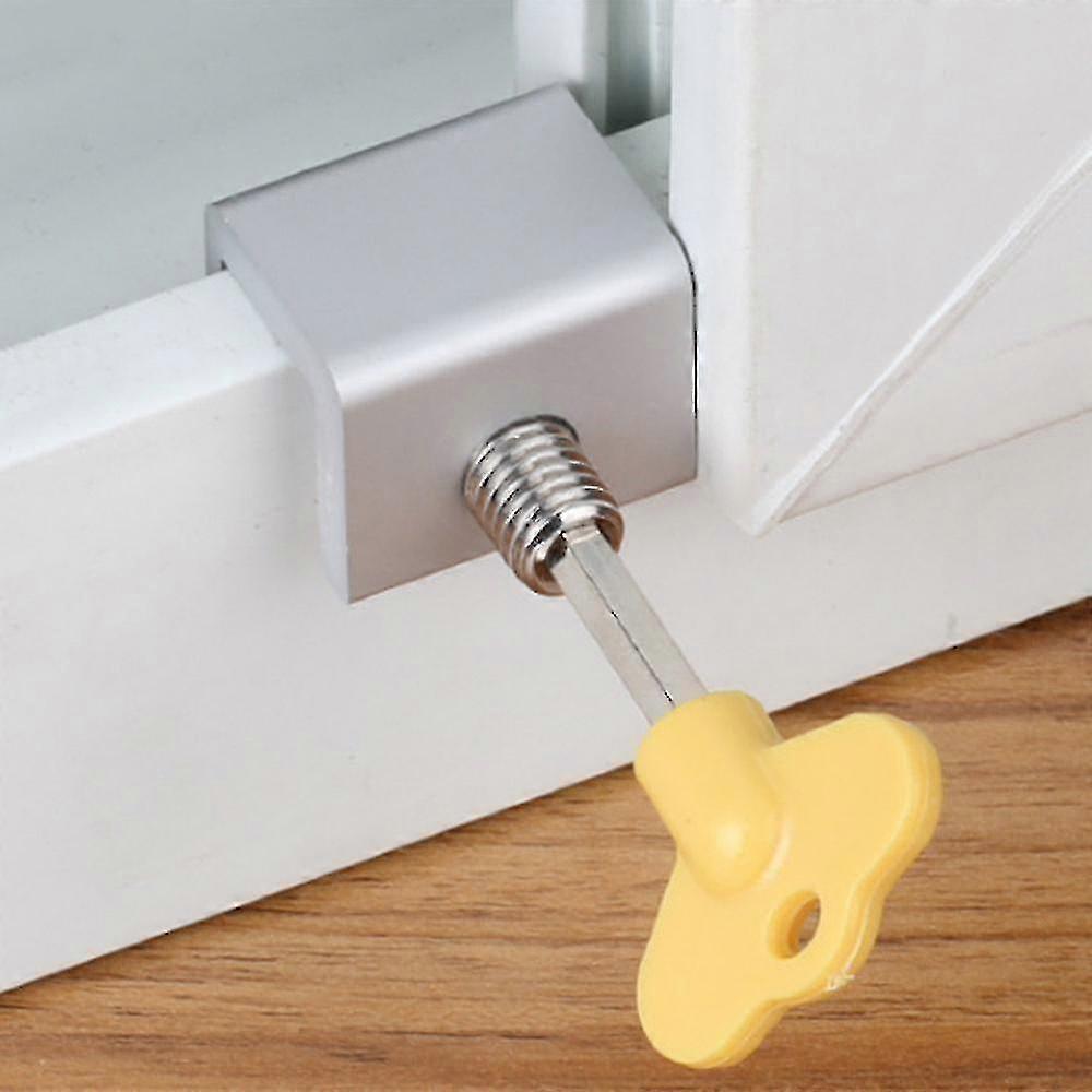 8 Sets Safety Sliding Sash Window Latches Window Lock Stop Stopper With Keys Home Window Aluminum Alloy Door Frame Security Lock