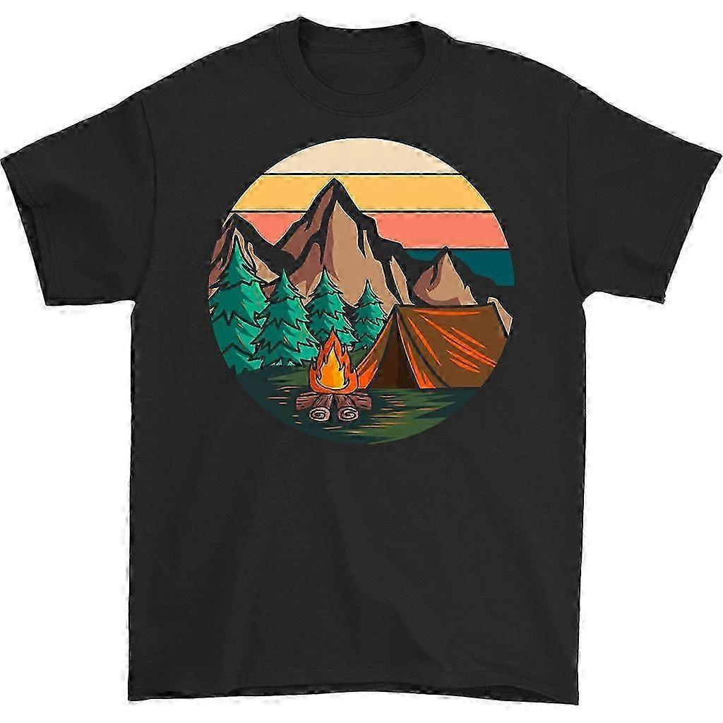 Retro Camping Crew Neck T-Shirt