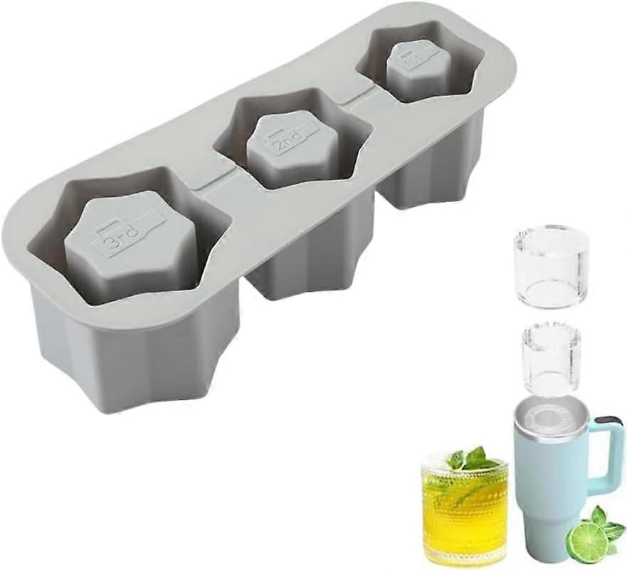 Ice Cube Tray for Stanley Cup, Silicone Ice Cube Molds 3 Hollow Cylinder Ice Cube Maker Tray Ohne Lids for Chilling Whiskey Drinks