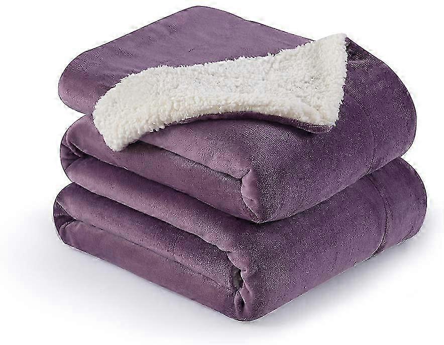 Flannel Blanket Reversible Sherpa Throw Blanket Super Soft Fuzzy