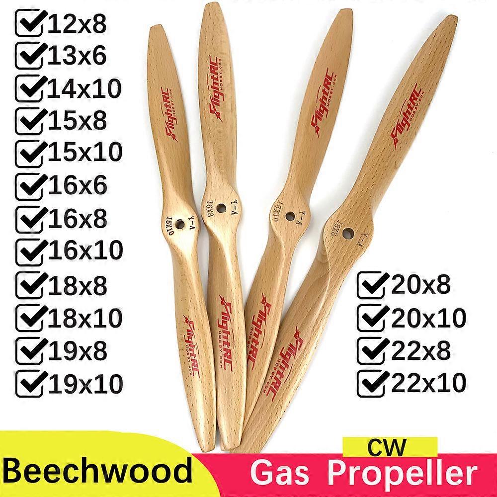 1Pc Wood Wooden Prop CW Propeller For Gasoline RC Airplane 12x8 13x6 14x6 14x10 15x8 16x6 16X8 16x10 18x8 18x10 19x8 19x10 20x8