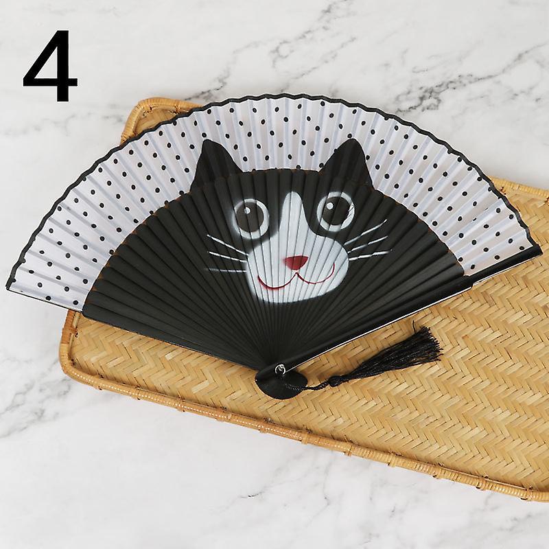 Färg och vind animation handmålad katttecknad barn bärbar hopfällbar fläkt