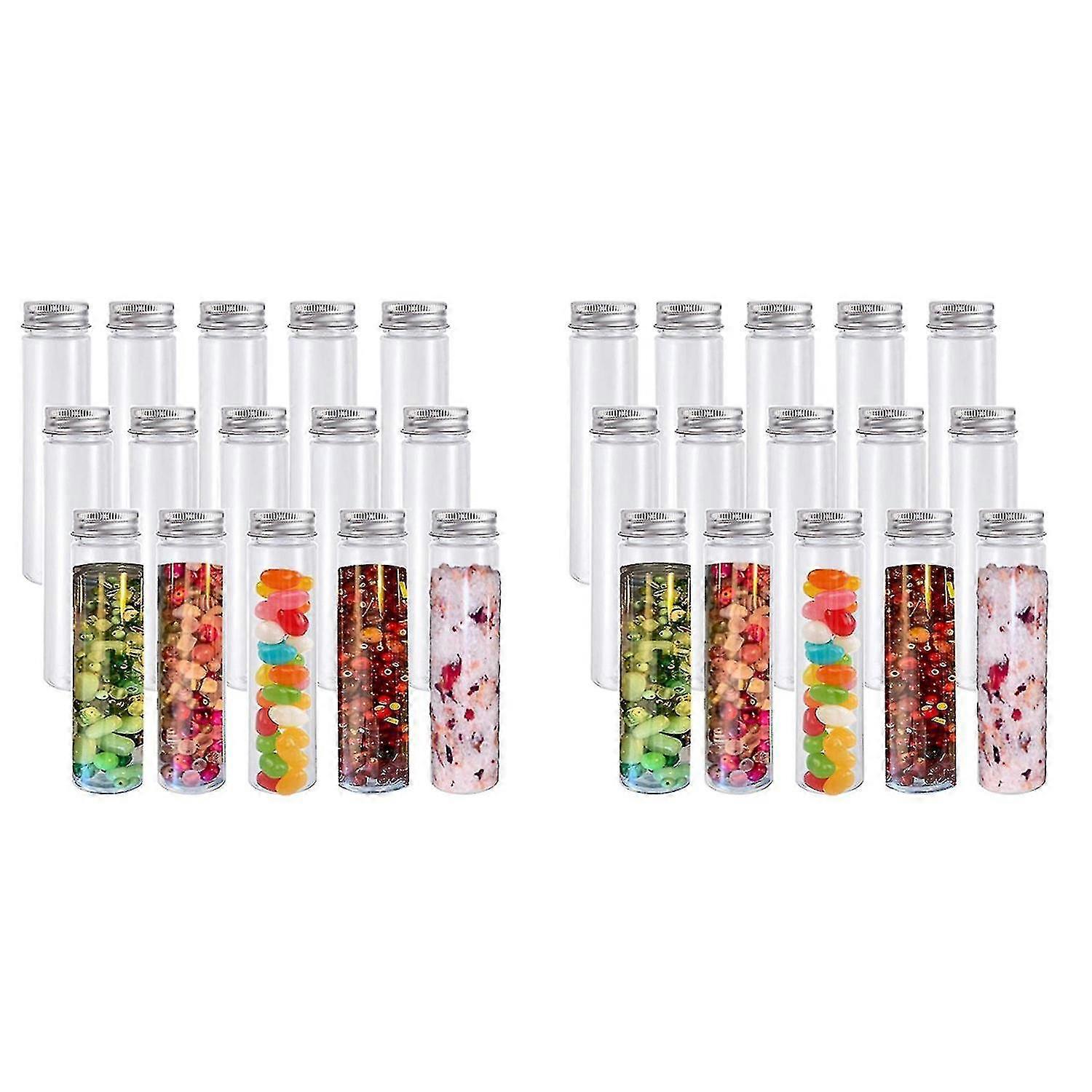 30pcs Ml Tube,clear Flat Tubes, Tubes With Screw Caps For ,beans,p