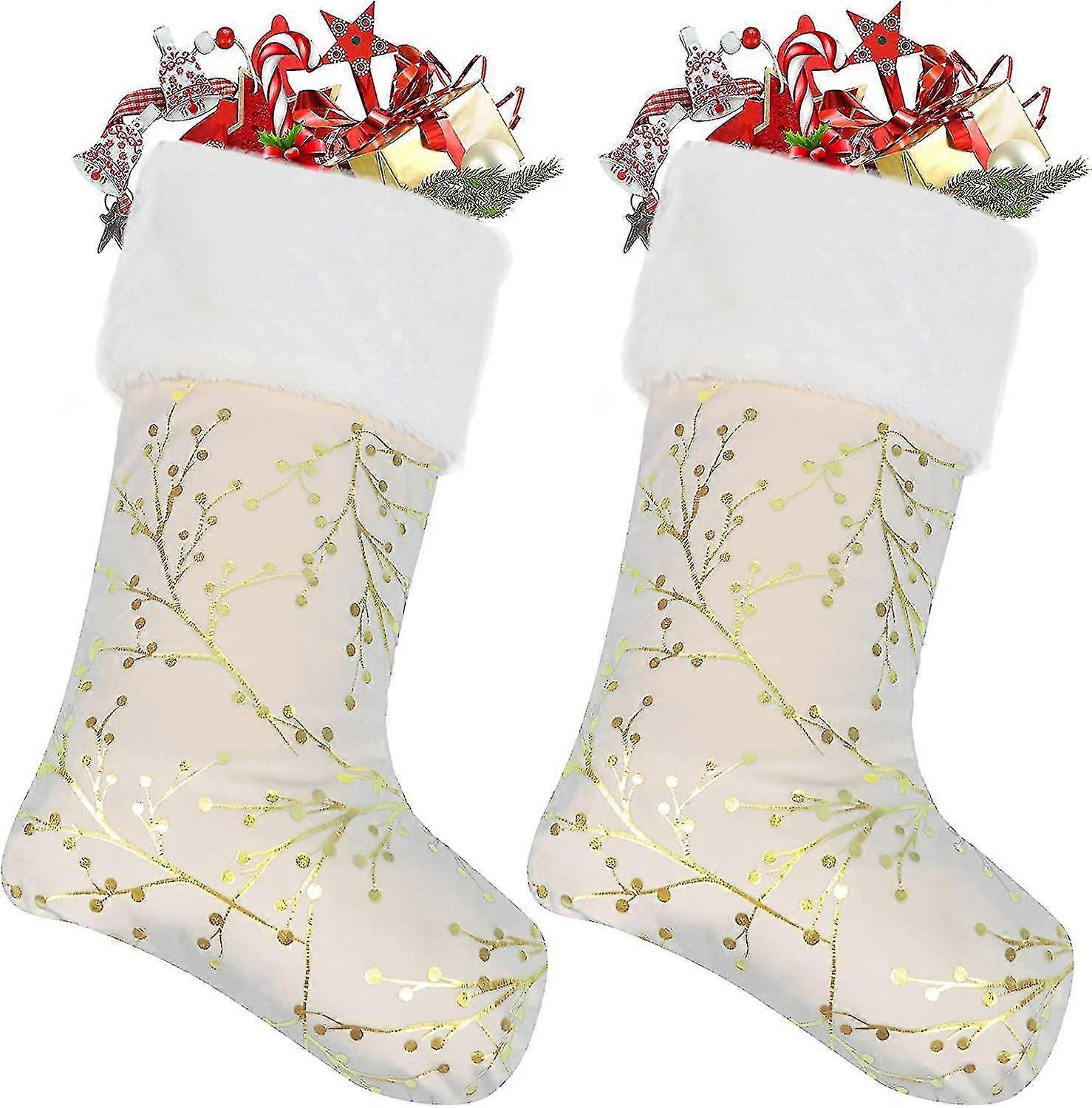 Christmas Stocking Jacket 2 Large 22 Inch Christmas (white2p)