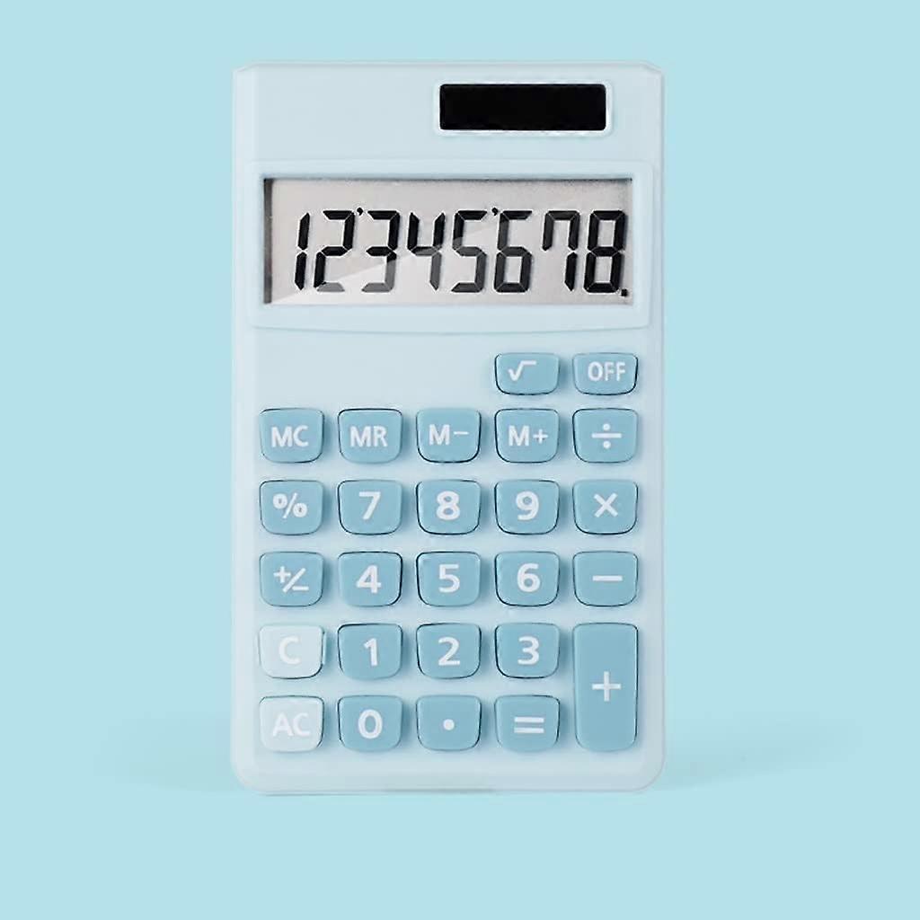 Candy Color Calculator Solar 8 Bit Mini Portable Calculator for Office School Bedroom Blue