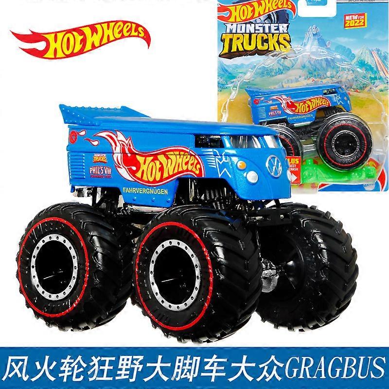 Original Wheels Car Moster Trucks Diecast 1/64 Dinosaur Beast Giant Wheels Metal Car Model Crash Racing Vehicle Boys Toys