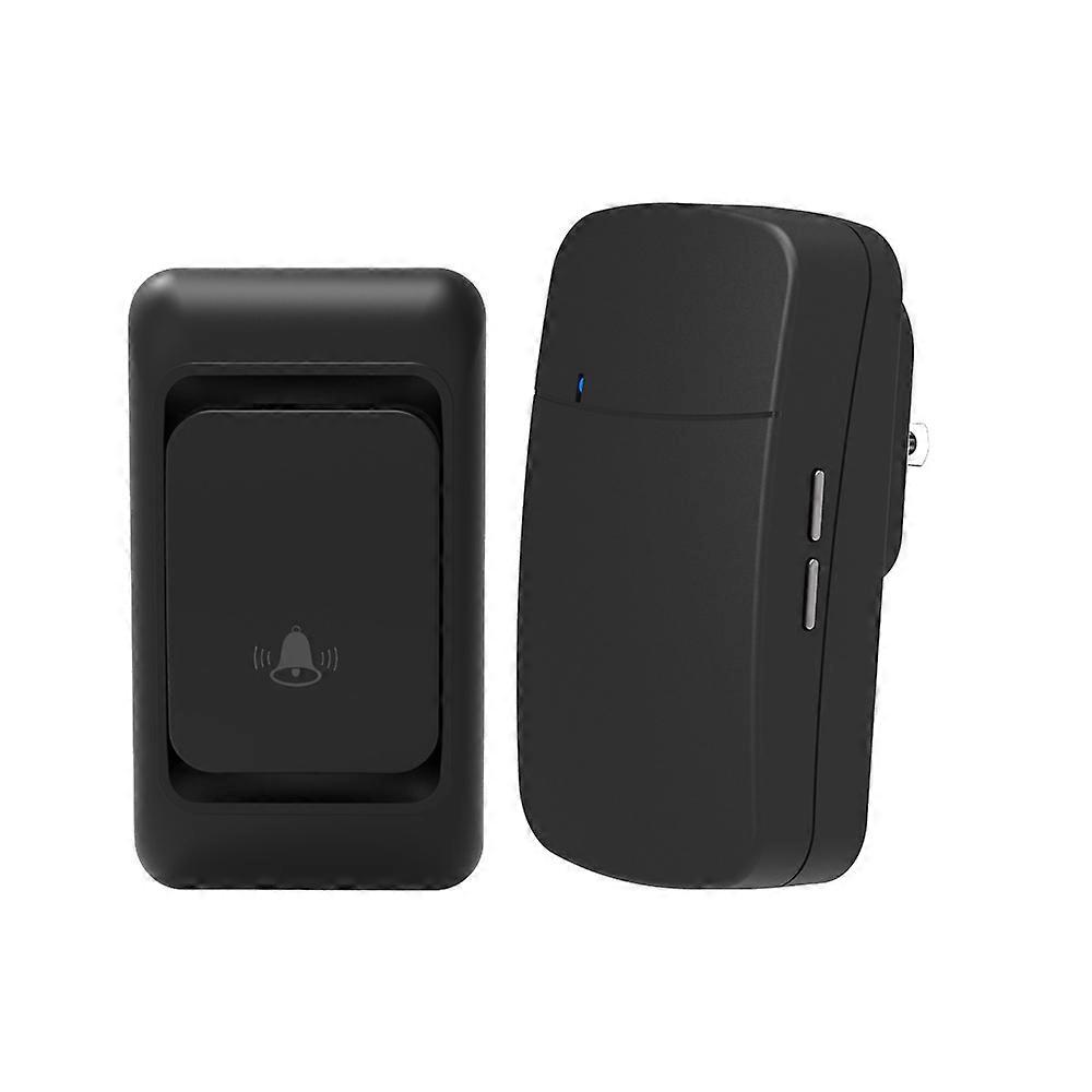 Wireless Doorbell, Mini Waterproof Ring Doorbell with 38 Melodies 4 Volume Levels (1 Button and 1 Receiver, Black)