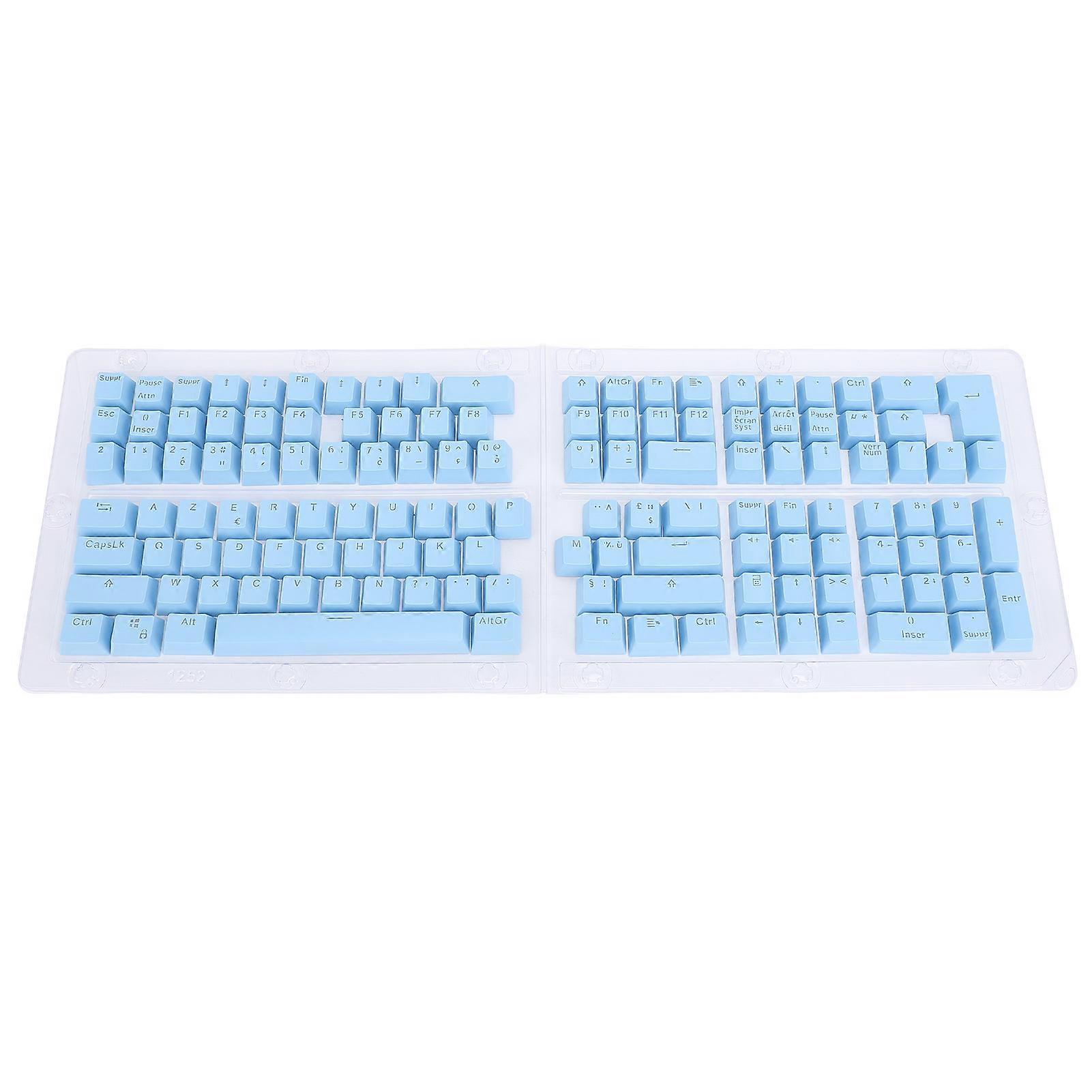 132 Keys French Keyboard Keycaps Minimalist Mechanical Keyboard Keycaps for 61 64 68 84 87 96 98 100 104 108 Keyboards Blue