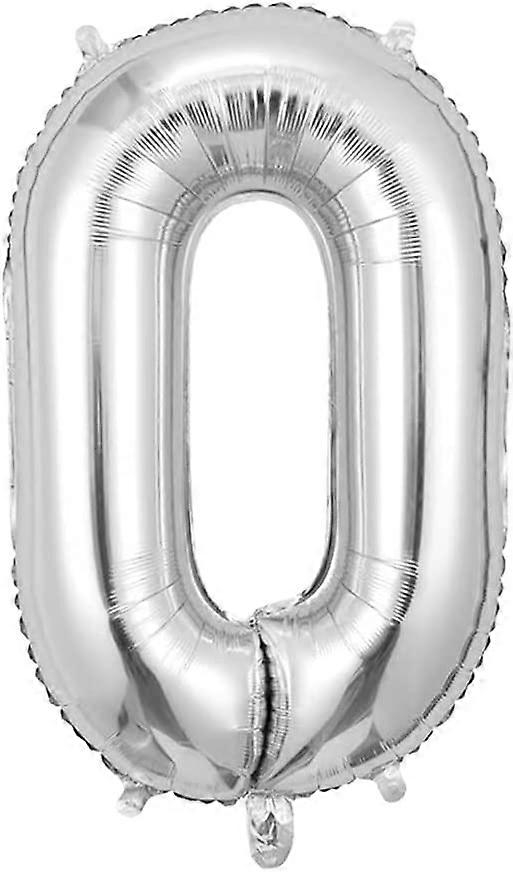 ALYLY 40インチ シルバー ラージ アルミホイル ナンバーバルーンバースデーパーティー お祝いデコレーション ラージバルーン (40インチ シルバー)(0)