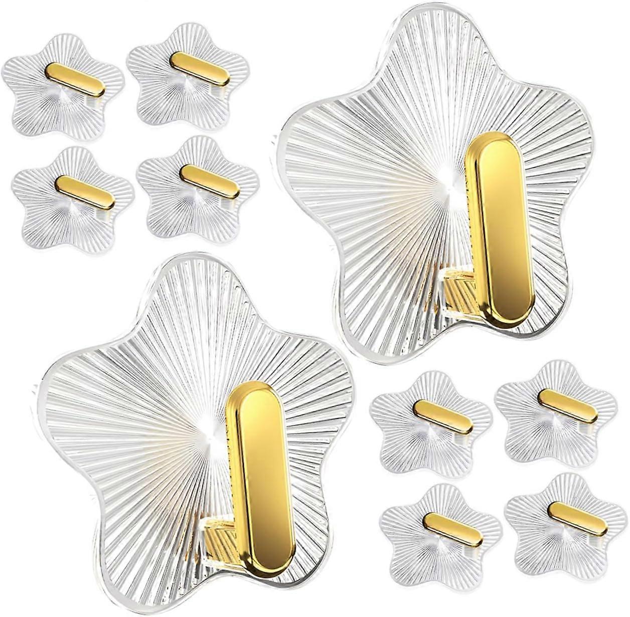 10pcs Wall Hook Utility Hook Bathroom Hook Practical Hooks Peg- Key Hooks Key Hanger Decorative Hook Star Shape Hook up Decorate Sticky Hook Coat Hook