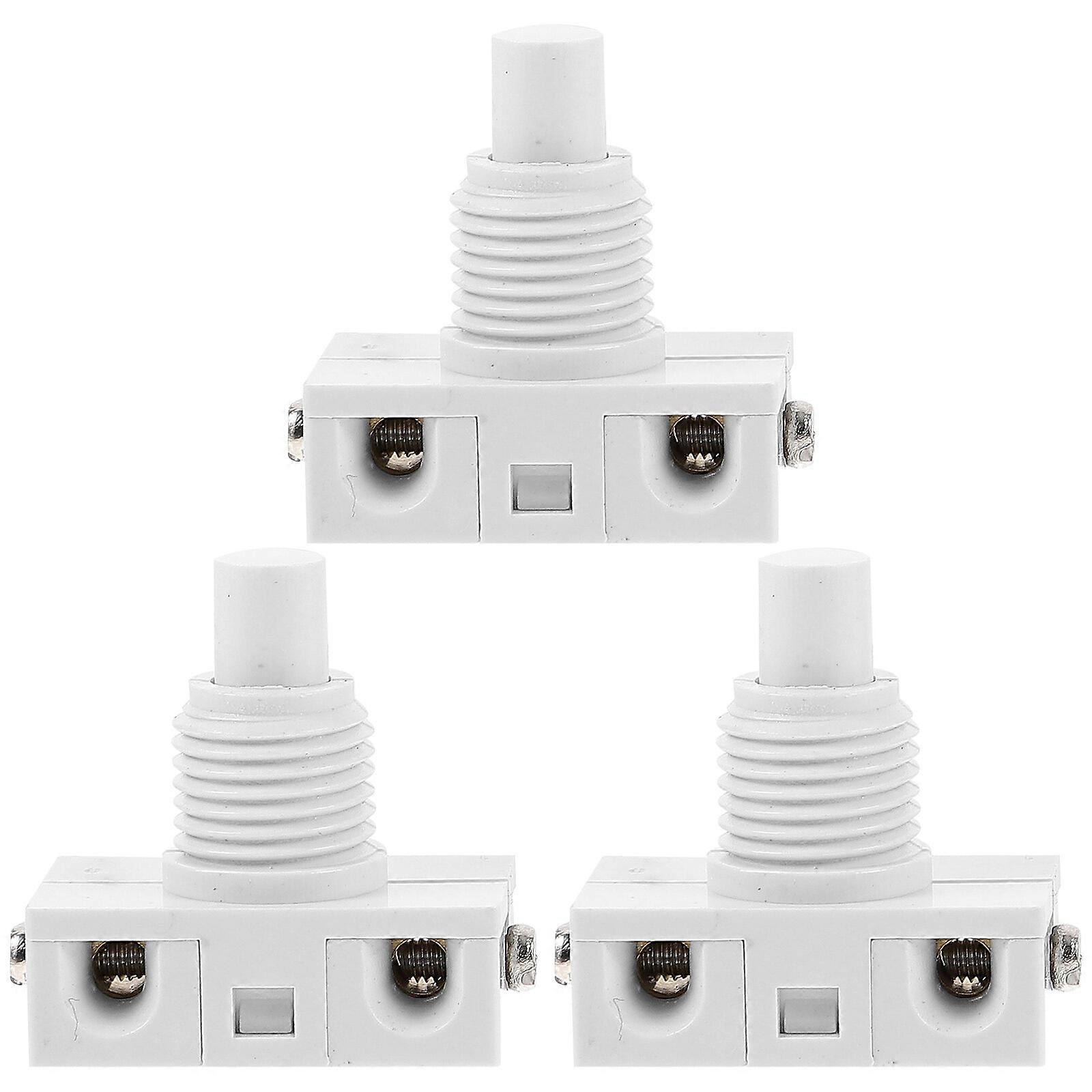3Pcs Push Button Switch Household Self-Locking Latching Push Button Switch Replacement