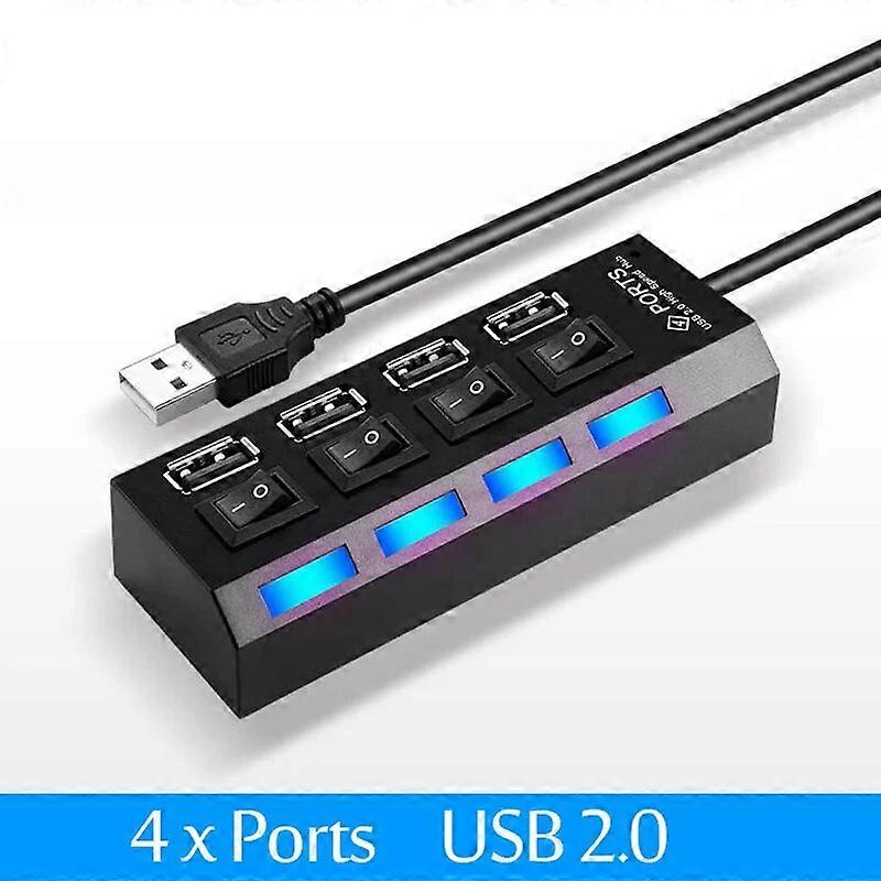 7 Ports USB 2.0 Hub Splitter Multi-Function Interface Hub Extender Hub Laptop Multi-Purpose U Disk Socket Extension Splitter