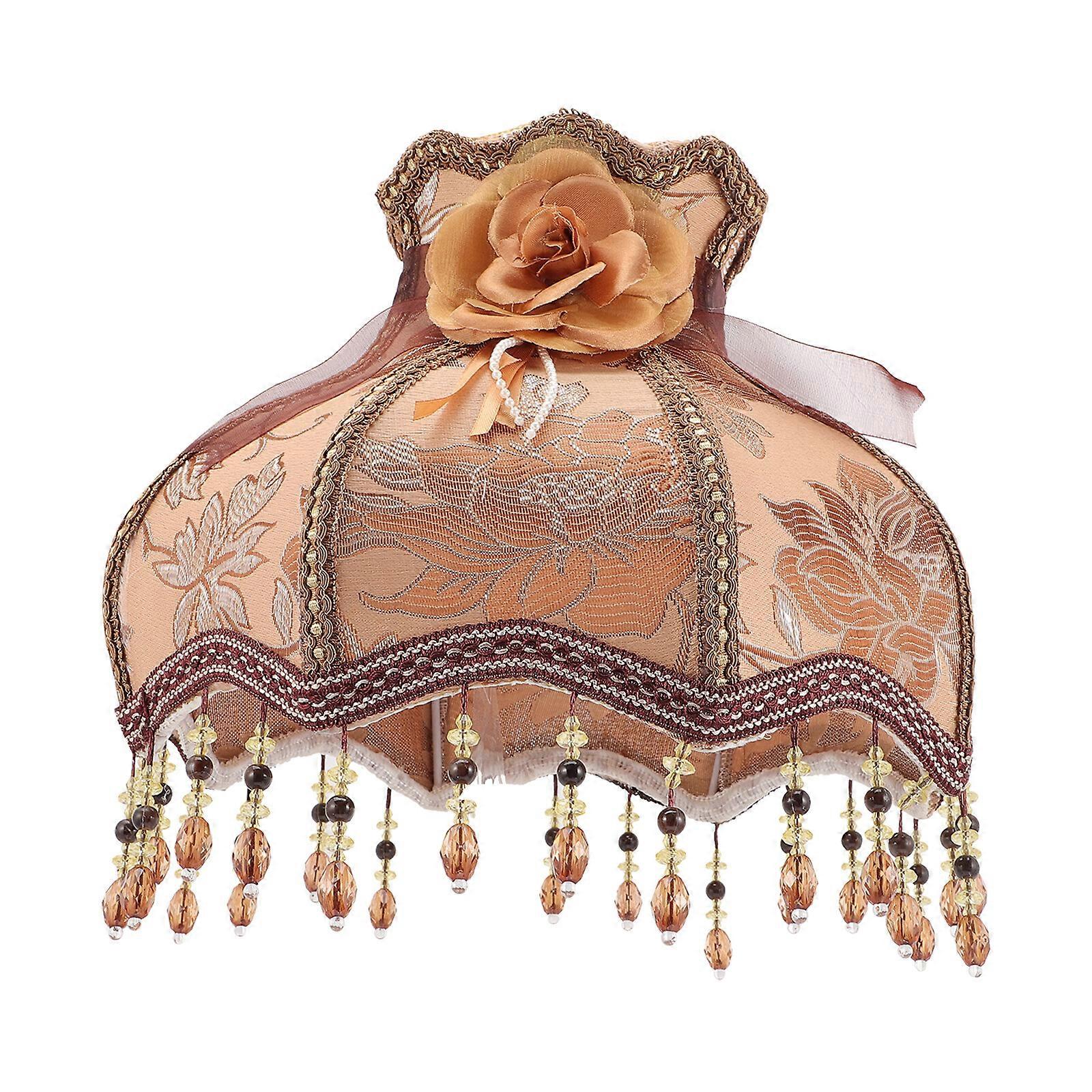 Cloth Lampshade European Retro Lamp Shade Tassel Lamp Cover Table Lamp Shade