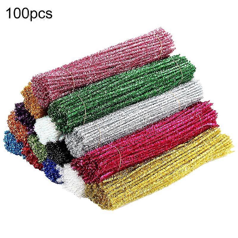100Pcs Pipe Cleaners Multiple Colors Bend Easily Metal Mixed Color Pipe Cleaners for Handicraft
