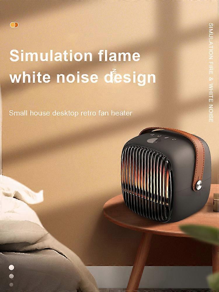 Mini Retro Electric Heater, Fast & Powerful Heating, White Noise Design, Portable & Quiet, 3 Heat Modes With Fan, Ideal For Bedroom, Office, 800w