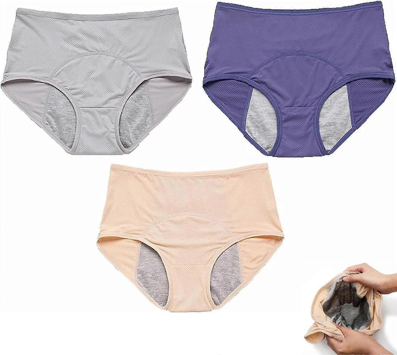 3-pack läckagesäkra damunderkläder - läckagesäkra trosor för över 60#s inkontinens