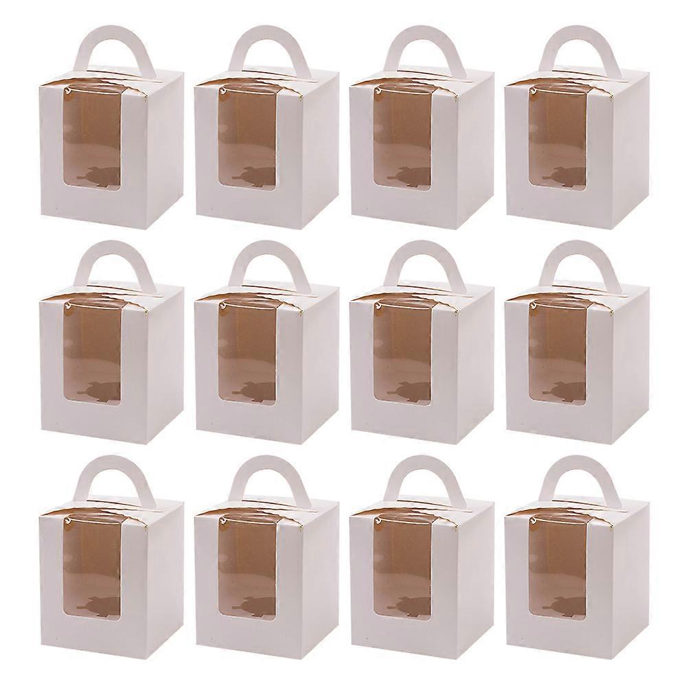 24pcs Single Cupcake Boxes with Inserts Cake Packing Boxes with Window Cupcake Carrier Box