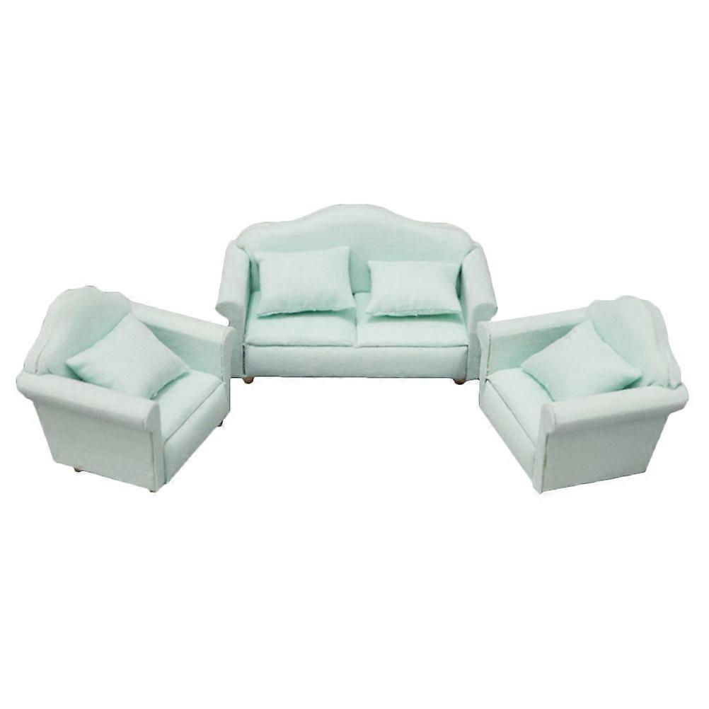 Brinquedo Verde Verde Sofá Almofadas Sofá Miniatura Mobiliário Sofá Sofá