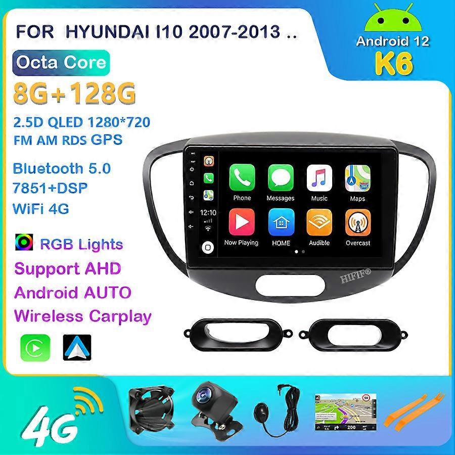 9'' For HYUNDAI I10 2007-2013 Car Radio HD Autoradio Multimedia Player 2DIN Auto Audio Car Stereo MP5 BT DSP Carplay 4G SIM