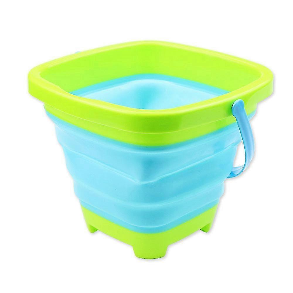 子供用ビーチおもちゃアクセサリーシリコンバケツ屋外砂のおもちゃで遊ぶ(1個、ブルー)