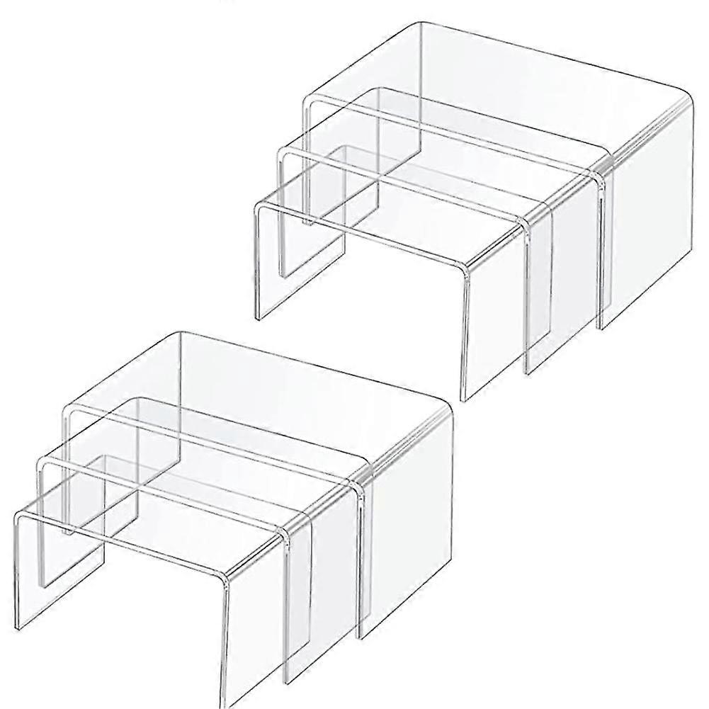 U-shaped Bending Acrylic Display Stand Multi-purpose Stackable Storage Bins For Figures Collections