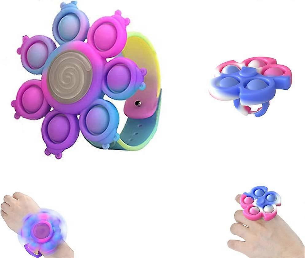Fidget Spinner Bracelet Push Bubble Fidget Watch Wristband Fidget with Pop Spinner Fidget Ring Finger Stress Relief Toy Gifts for...