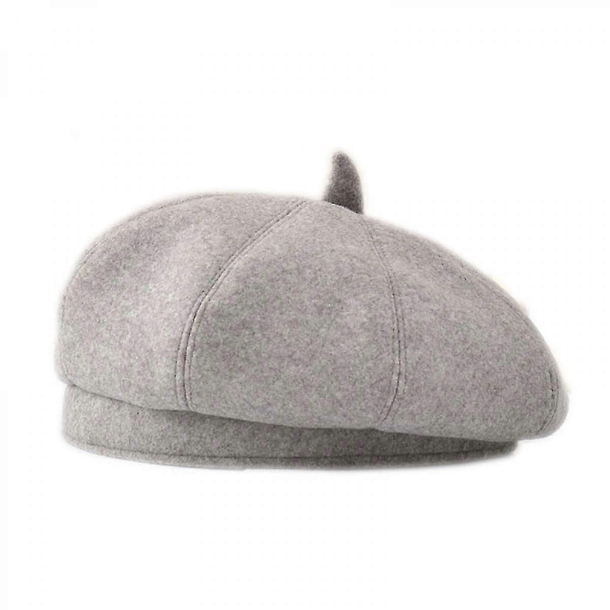 Ladies Wool Beret French Style Solid Khaki