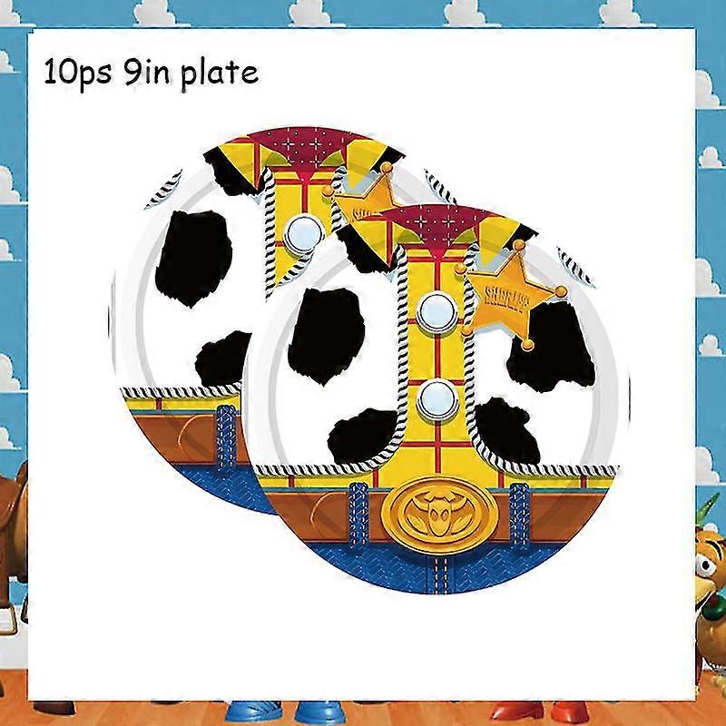 Blue Sky White Clouds Theme Party Supplies  Cartoon Toy Story Disposable Tableware Cup For Kids Boys Birthday Party Decorations