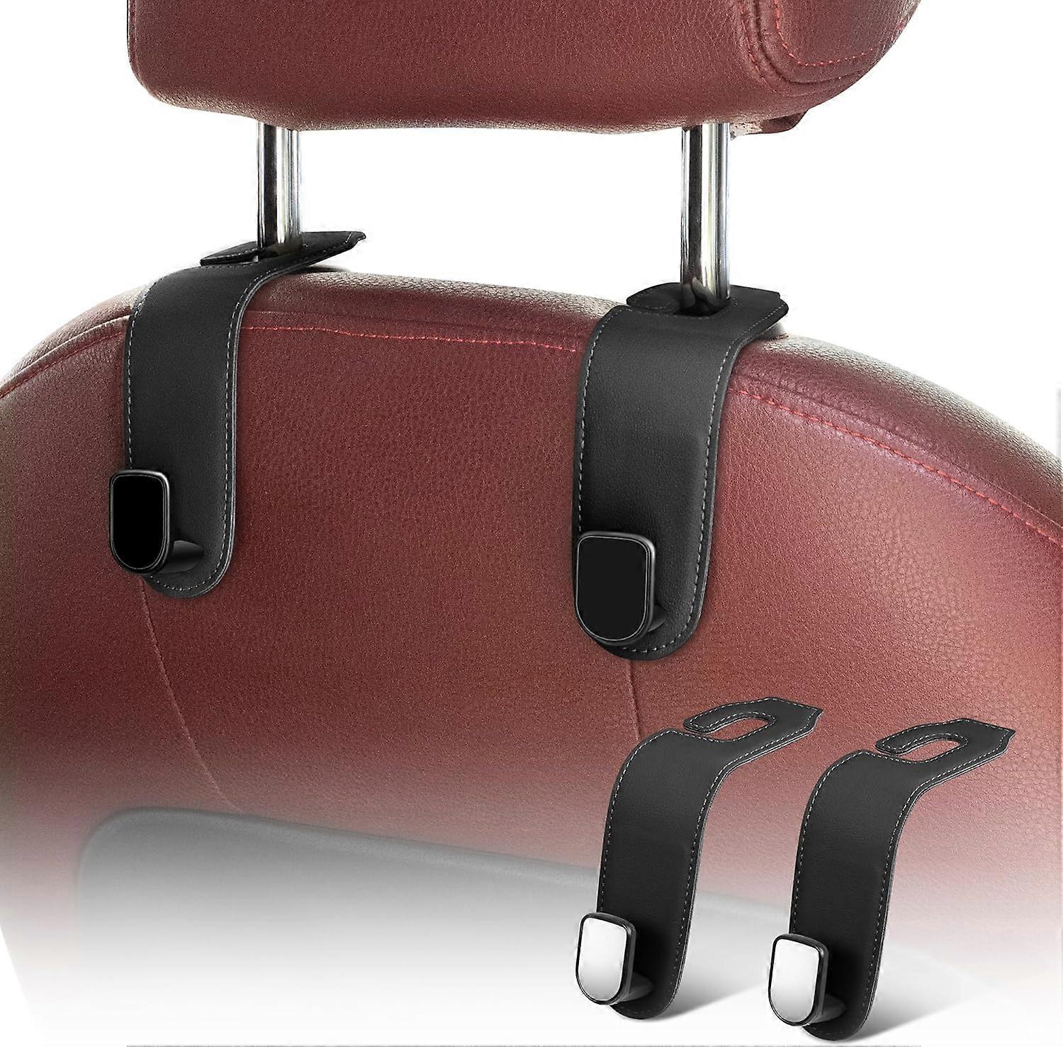 Auto-Kopfstützenhaken, 2er-Pack Leder-Auto-Geldbörsenhalter, Auto-Rücksitz-Kopfstützenhaken