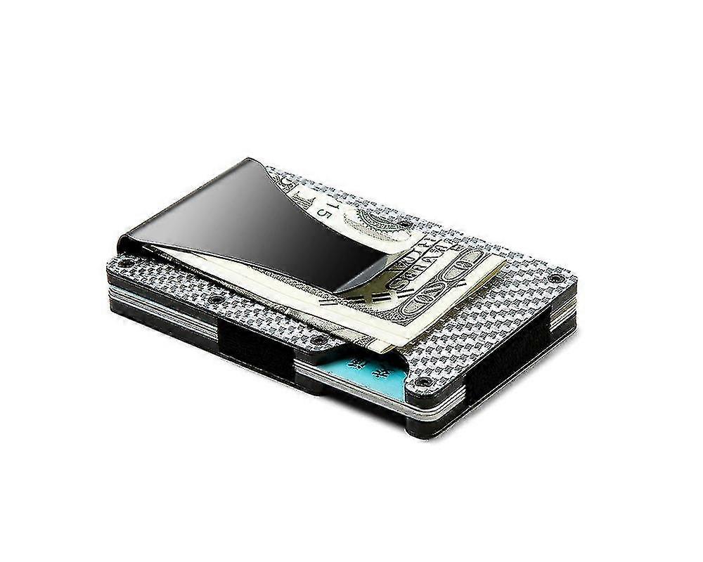 الرجال Rfid حجب سليم المال كليب ألياف الكربون بطاقة الائتمان حامل جيب محفظة كليب