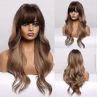 26 inch long ombre light blonde wig with bangs, wig