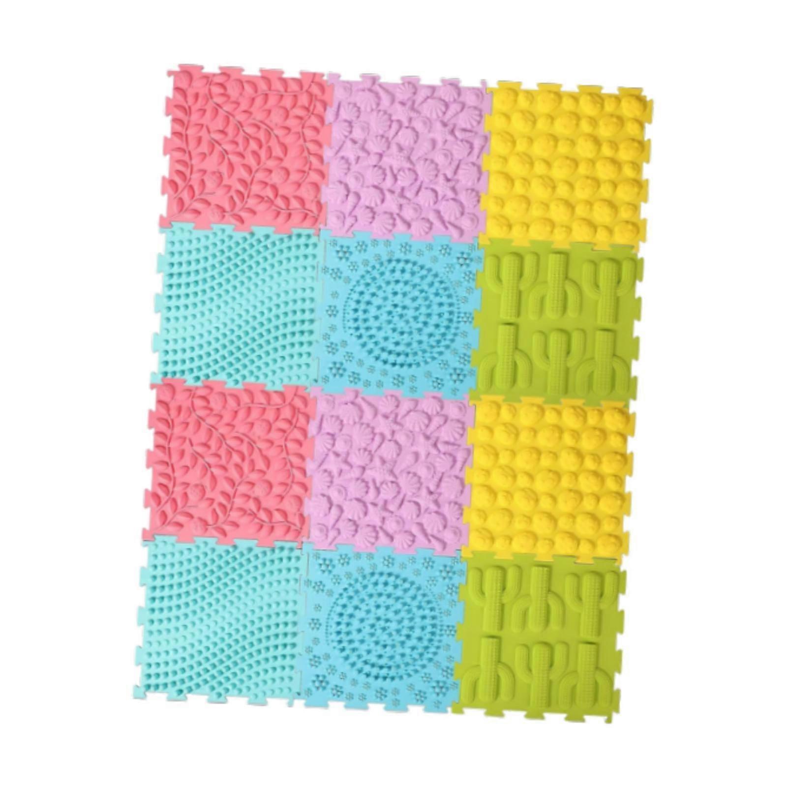 12x Tappetini Sensoriali Testurizzati Tappetini per Massaggi Sensoriali Esplorazione Bambini Adulti