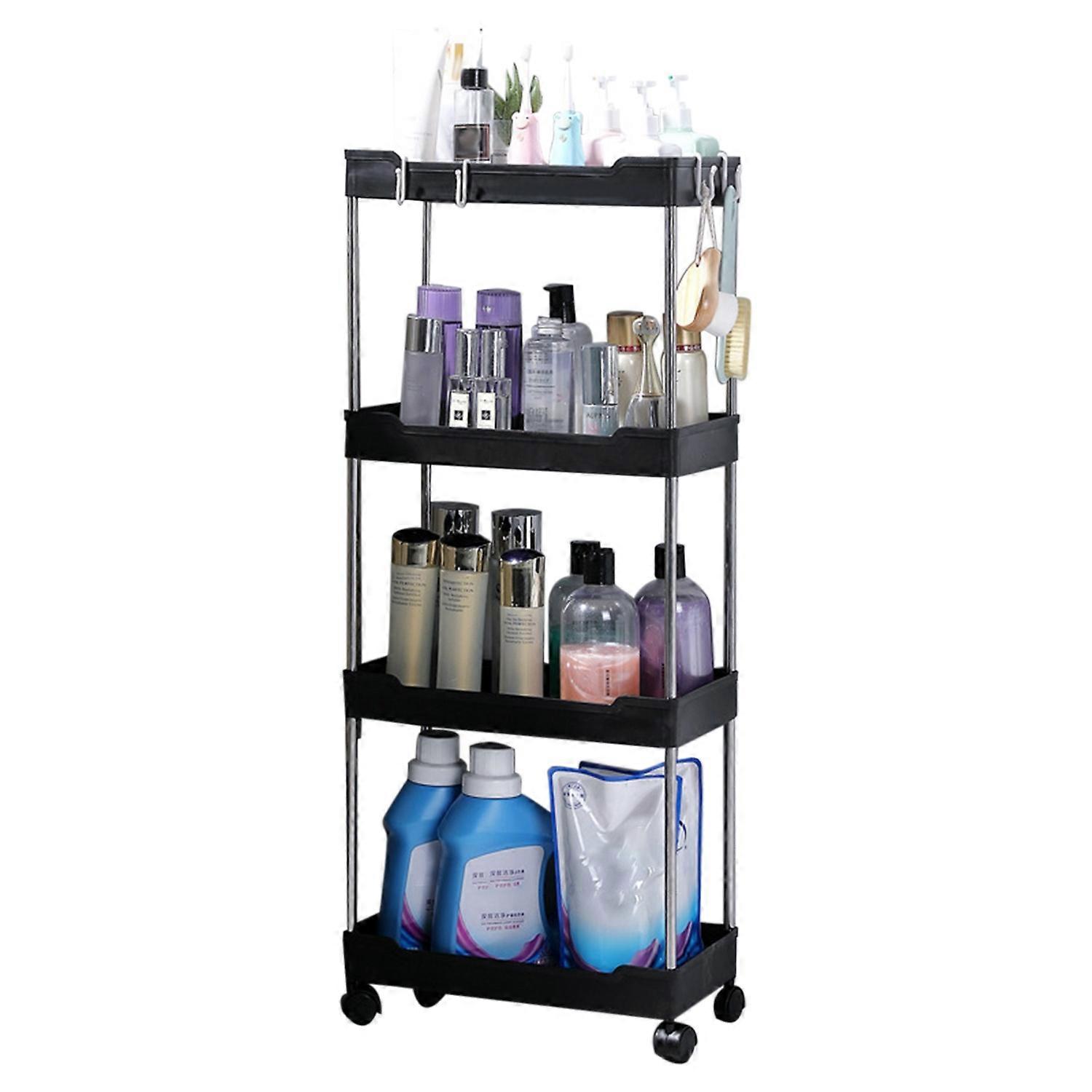 Utility Rolling Storage Cart Trolley with Lockable Wheels Large Capacity Multiple Layers Design