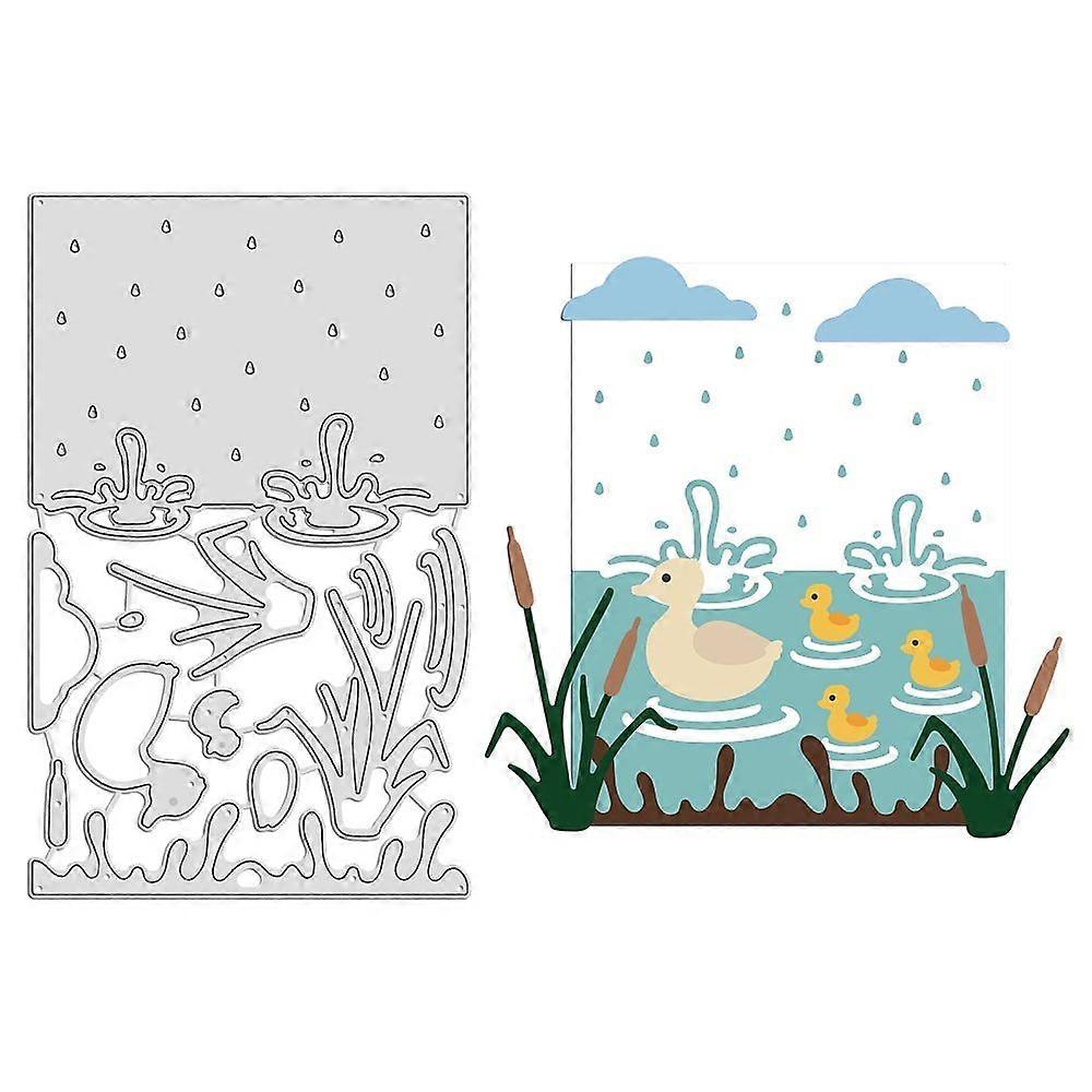 Carbon Steel Cutting Dies Stencils for DIY Scrapbooking/Photo Album Decorative Embossing DIY Paper Card Matte Platinum Color Duck Pattern 14.7x9.2x0.0