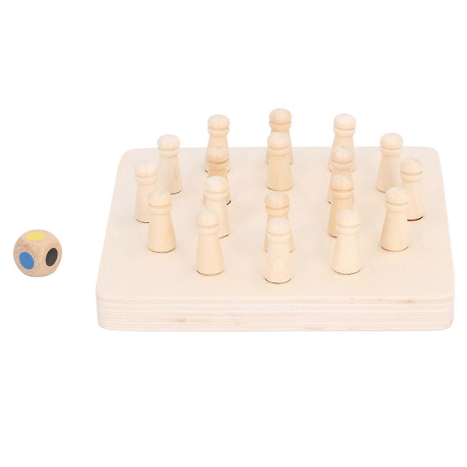 Wooden Memory Chess Board Game Early Educational Concentration Training Color Memory Matching Chess 