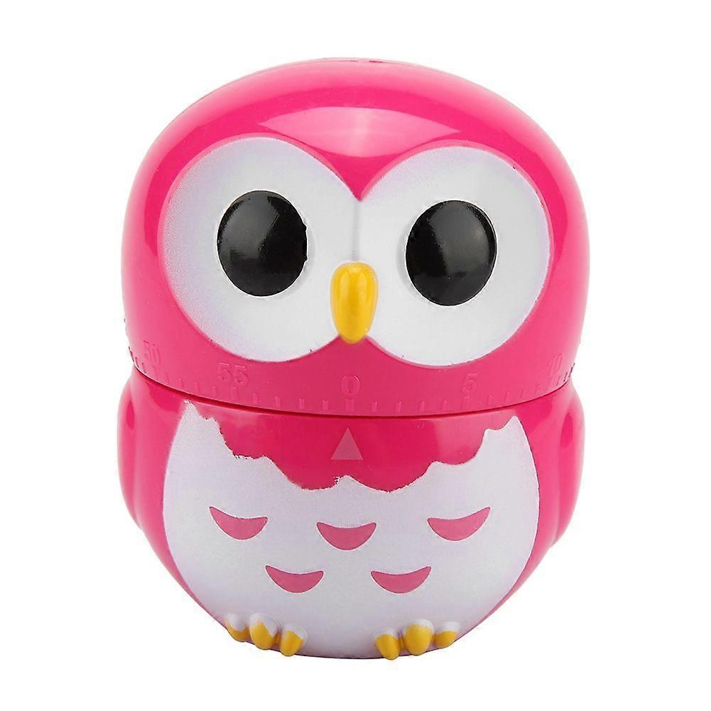 Cute Owl Shape Kitchen Manual Timer Mechanical Home Cooking Counters Clock(Rose)