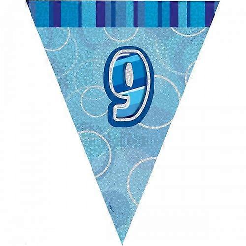 Unique Party Foil Glitz 9th Birthday Bunting