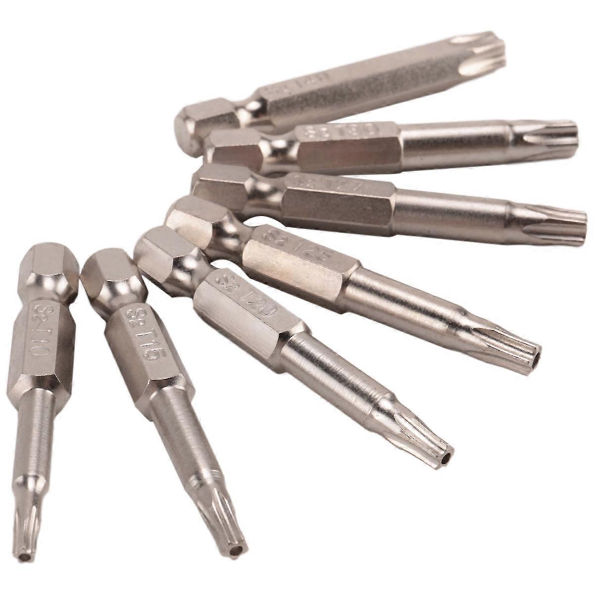 7Pcs Set Star Bit Screwdriver Drill Bits Screw Driver Magnetic 1/4Inch Hex Shank Hand Tools Five-Po