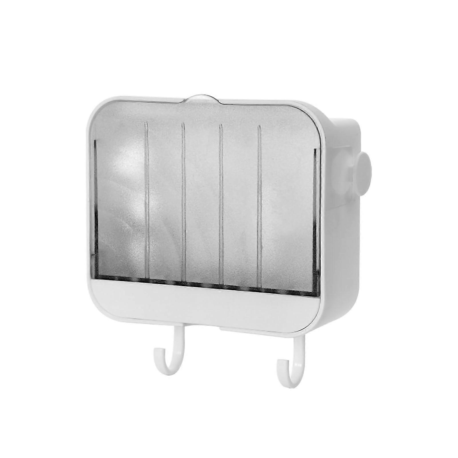 Soap Holder Punch Free Wall Mounted Durable PP Double Layer Double Hook Design Soap Storage Box for Bathroom
