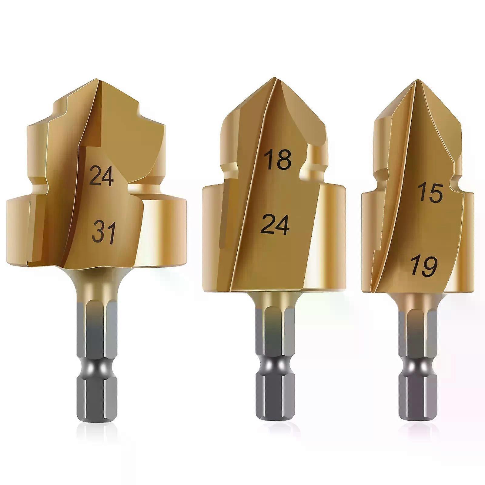 3/6Pcs Alloy Pipe Reaming Drill Bit PPR Lifting Stepped Drill Bit Set Multifunctional Water Pipe Hole Expansion Drill 20/25/32mm
